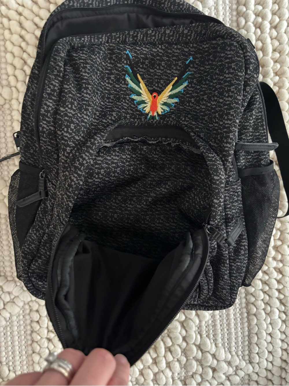 Logan Paul Maverick grey & black Backpack luggage parrot logo - Picture 12 of 14